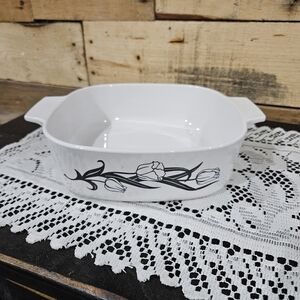Rare Vintage Black Tulip Corningware